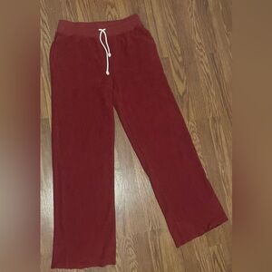 aerie Burgundy Ribbed Sweatshirt Top